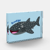 Schudwalvishaai blij met cartoon illustratie fotoblokken (Links)