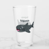 Schudwalvishaai blij met cartoon illustratie glas (Achterkant)