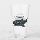 Schudwalvishaai blij met cartoon illustratie glas (Voorkant)