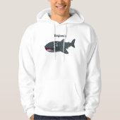 Schudwalvishaai blij met cartoon illustratie hoodie (Voorkant)
