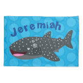 Schudwalvishaai blij met cartoon illustratie kussensloop