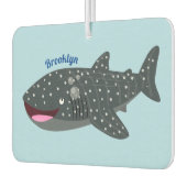 Schudwalvishaai blij met cartoon illustratie luchtverfrisser (Links)