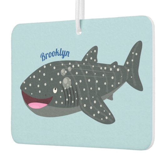 Schudwalvishaai blij met cartoon illustratie luchtverfrisser (Links)