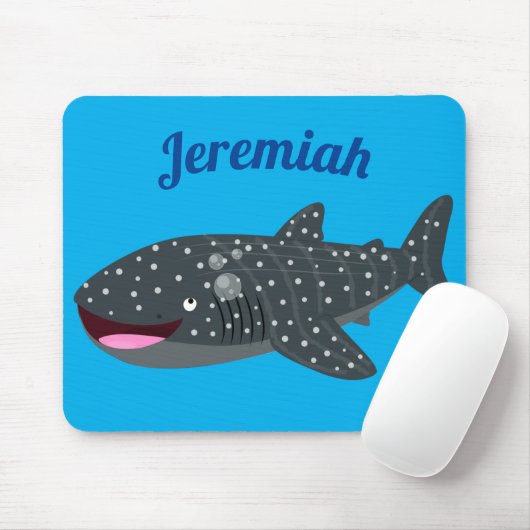 Schudwalvishaai blij met cartoon illustratie muismat (Met muis)