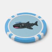 Schudwalvishaai blij met cartoon illustratie poker chips (Enkel)
