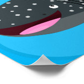 Schudwalvishaai blij met cartoon illustratie poster (Hoek)