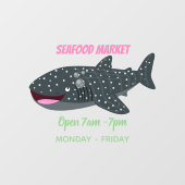 Schudwalvishaai blij met cartoon illustratie raamsticker (Vel)