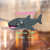 Schudwalvishaai blij met cartoon illustratie raamsticker (Vel 2)