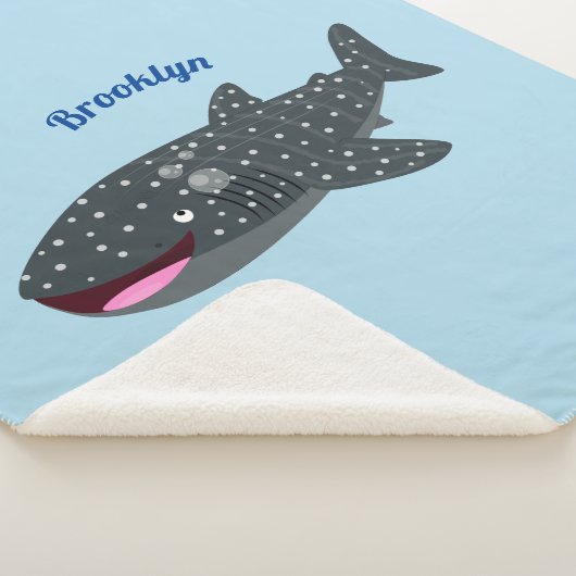 Schudwalvishaai blij met cartoon illustratie sherpa deken (3/4)