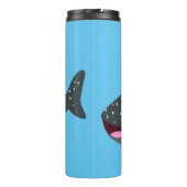 Schudwalvishaai blij met cartoon illustratie thermosbeker (Achterkant)