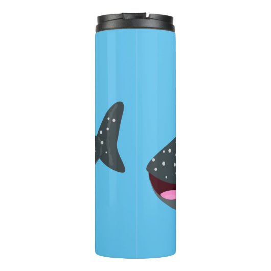 Schudwalvishaai blij met cartoon illustratie thermosbeker (Achterkant)