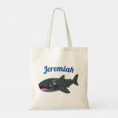 Schudwalvishaai blij met cartoon illustratie tote bag (Achterkant)