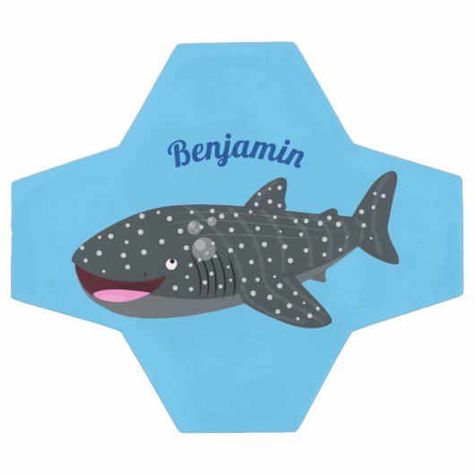 Schudwalvishaai blij met cartoon illustratie voetbal (Enkel)