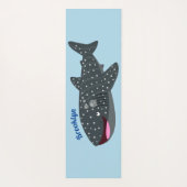 Schudwalvishaai blij met cartoon illustratie yogamat (Achterkant)