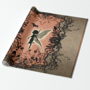 Schuffeldemper silhouet met gloeiende schil cadeaupapier