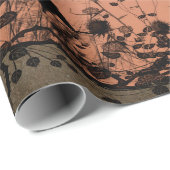 Schuffeldemper silhouet met gloeiende schil cadeaupapier (Rol Hoek)