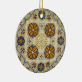 Schuffkruissteek met kerstversiering keramisch ornament (Rechts)