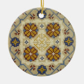 Schuffkruissteek met kerstversiering keramisch ornament (Voorkant)