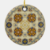 Schuffkruissteek met kerstversiering keramisch ornament (Achterkant)