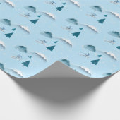 Schuier op blauw met sneeuwvlokken cadeaupapier (Hoek)