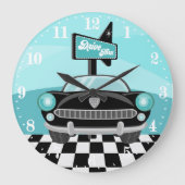 Schuif 50s-station naar het thuisdecor grote klok (Voorkant)