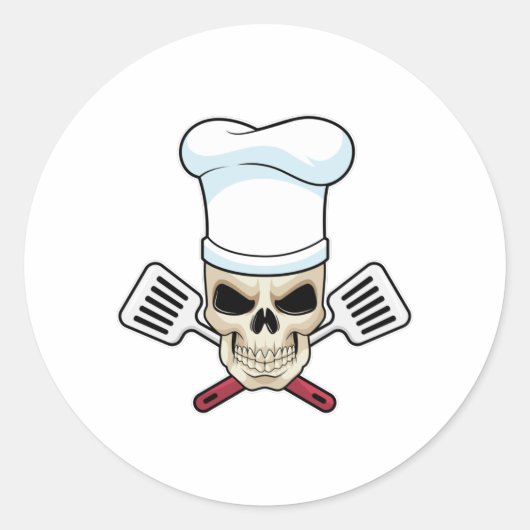 Schuif als koken met pet voor koken ronde sticker (Voorkant)