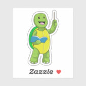 Schuif als leraar met boek en wijzer sticker (Vel)