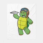 Schuif als piloot met papieren vliegtuig fleece deken (Voorkant)