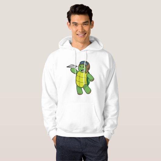 Schuif als piloot met papieren vliegtuig hoodie (Voorkant volledig)