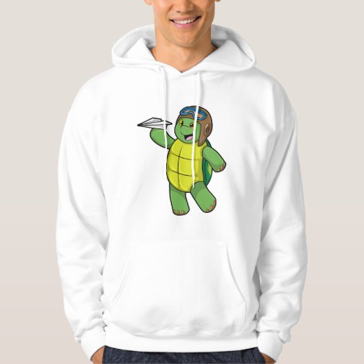 Schuif als piloot met papieren vliegtuig hoodie (Voorkant)