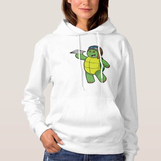 Schuif als piloot met papieren vliegtuig hoodie (Voorkant)