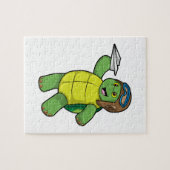 Schuif als piloot met papieren vliegtuig legpuzzel (Horizontaal)