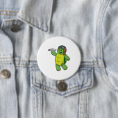 Schuif als piloot met papieren vliegtuig ronde button 7,6 cm (In situ)