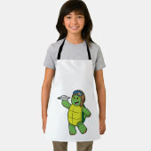 Schuif als piloot met papieren vliegtuig schort (Insitu)