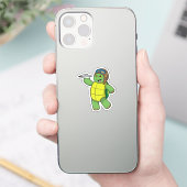 Schuif als piloot met papieren vliegtuig sticker (Telefoon)