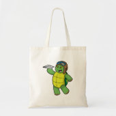 Schuif als piloot met papieren vliegtuig tote bag (Voorkant)