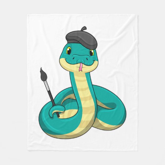 Schuif als Schilder met de borstel van de Verf Fleece Deken (Voorkant)