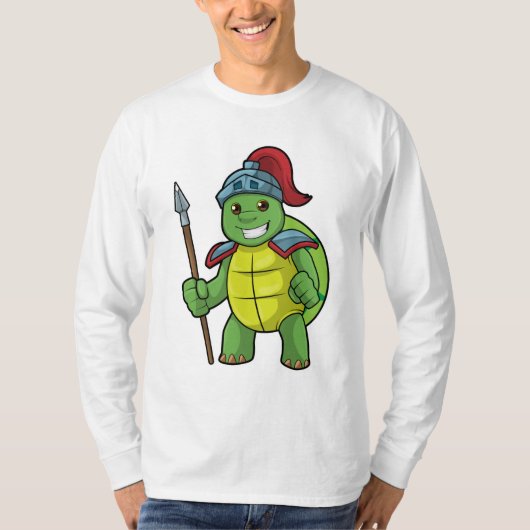 Schuif als Warrior met Spear & Helmet T-shirt (Voorkant)