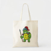 Schuif als Warrior met Spear & Helmet Tote Bag (Voorkant)