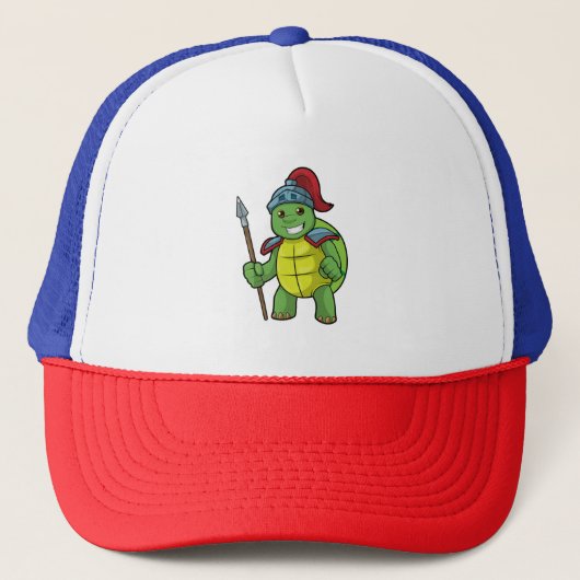 Schuif als Warrior met Spear & Helmet Trucker Pet (Voorkant)