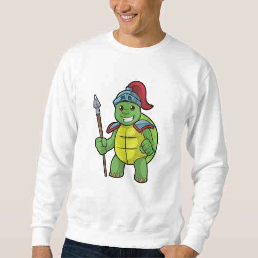 Schuif als Warrior met Spear & Helmet Trui (Voorkant)