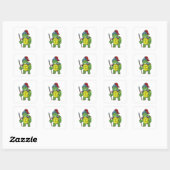 Schuif als Warrior met Spear & Helmet Vierkante Sticker (Vel)