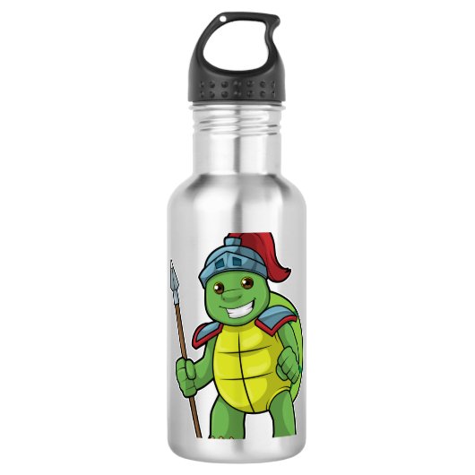 Schuif als Warrior met Spear & Helmet Waterfles (Voorkant)