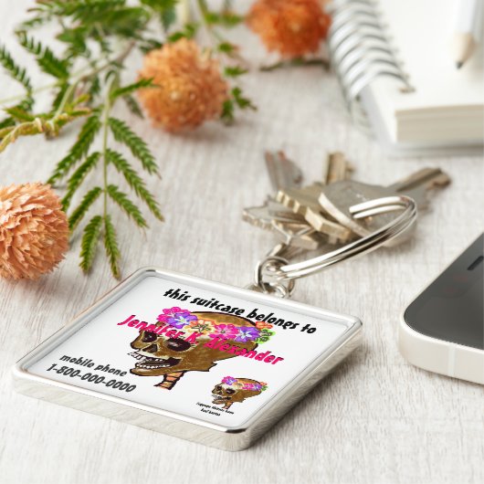 Schuif bagage I.D. label Sleutelhanger (Zijkant)