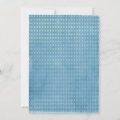 Schuif blauwe pols Dot Baby Shower-uitvindingen Kaart (Achterkant)