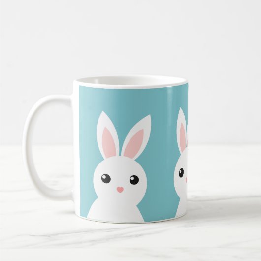 Schuif bunnies op blauwe achtergrond Mok (Links)