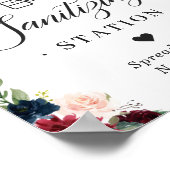 Schuif Burgundy Blush Blue Floral Poster (Hoek)