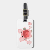 Schuif Cartoon Varkens Bagagelabel (Voorkant verticaal)