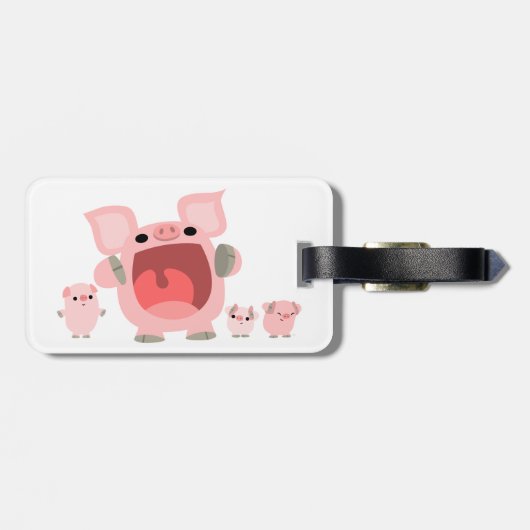 Schuif Cartoon Varkens Bagagelabel (Achterkant horizontaal)