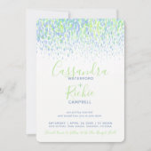 Schuif de cascade blue green art bruiloft kaart (Voorkant)